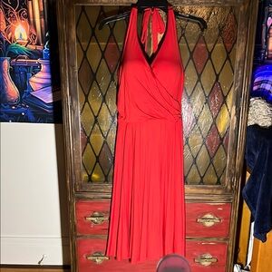 Elegant Victoria’s Secret built in bra Red Halter Dress